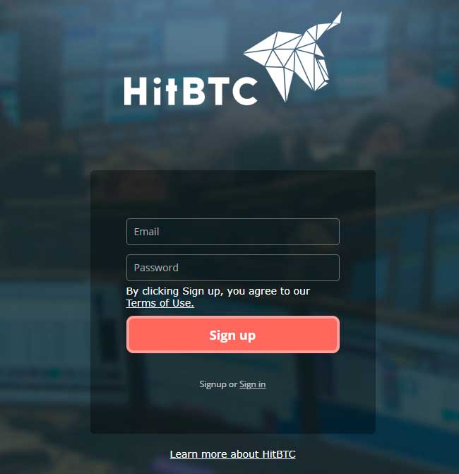 hitbtc registro